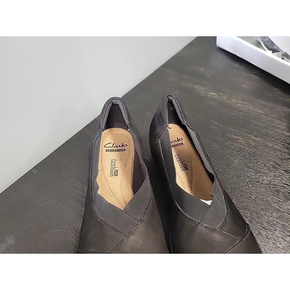 Clarks Cloudsteppers Sillian Jetay Black Slip On Flat Shoes Womens 7
